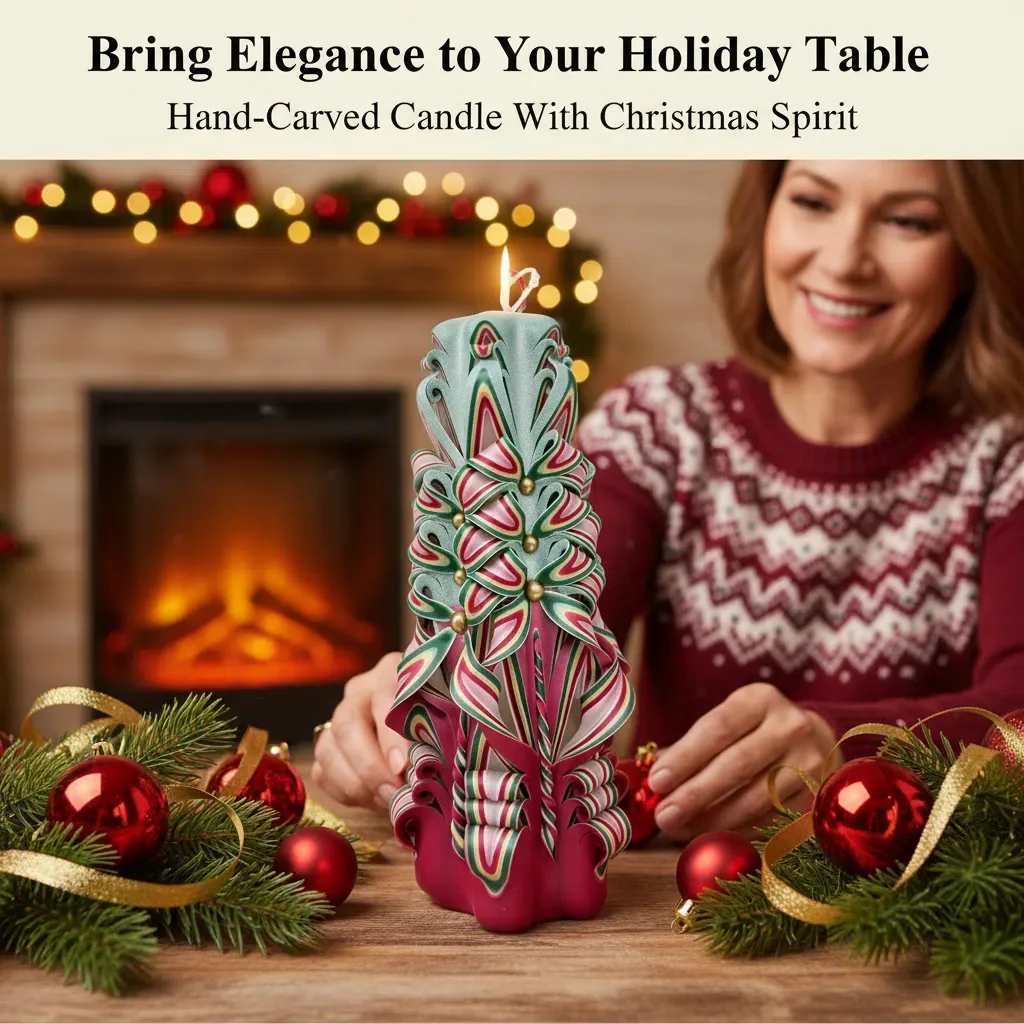 Hand-Carved Christmas Candles image